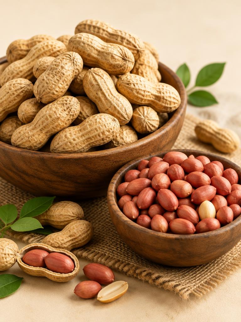 Raw groundnuts (verusenaga) in shell and shelled